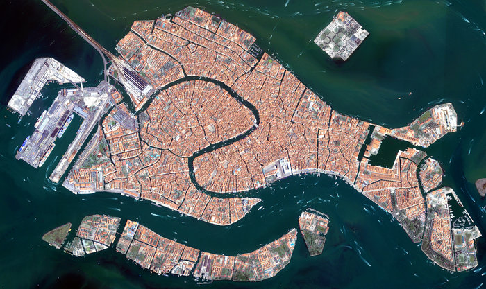 Satellitenbild von Venedig