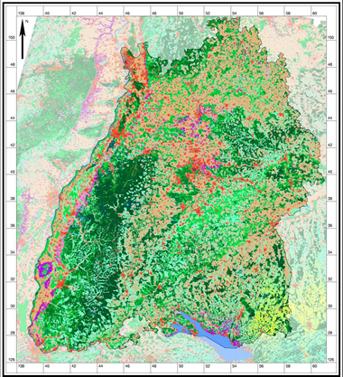 Beispiel für eine Landnutzungserhebung aus Baden-Württemberg mit Landsat-TM-Aufnahmen aus den Jahren 1999 und 2000