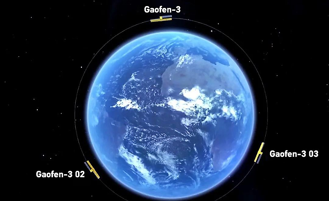 Gaofen-3-Satelliten gleichmäßig auf derselben Orbitalebene verteilt
