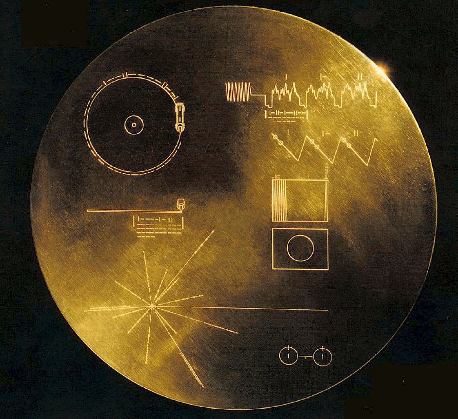 Die goldene 'Schallplatte' auf Voyager 1/2