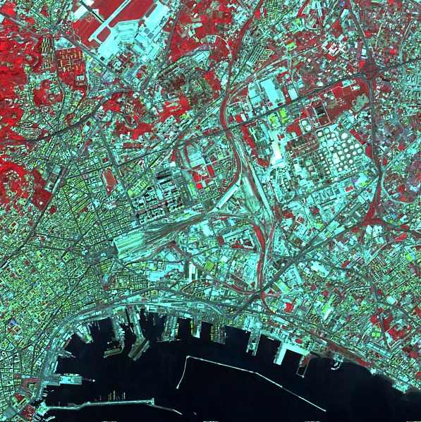 Neapel mit 100m Aufl&ouml;sung, aufgenommen durch SPOT 5